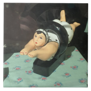 großes Kachel einzigartiges Foto, Keramik Schwimme