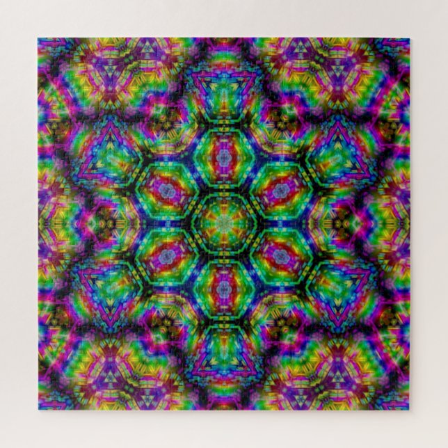 Grosses Kaleidoskopisches Fraktal Art Jigsaw Puzzl Puzzle (Vertikal)