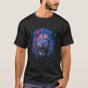 Großes Katzen-Gesicht Kopf Löwe T-Shirt