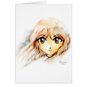 Großes kawaii Augen der Manga Anime-Mädchenskizz