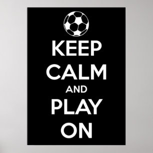 Großes Keep Calm und spiel weiter schwarzes Poster