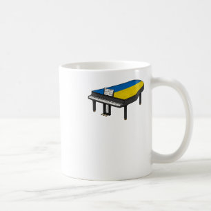 Großes Klavier Ukrainische Flagge Pianist Musiker Kaffeetasse