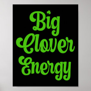 Großes Klee-Energie-Shirt Frauen St. Patricks Day Poster