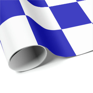 Großes königliches Extrablau-und Weiß-Karos Geschenkpapier