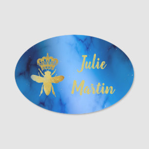 Grosses, kundenspezifisches Button "QUEEN BEE Blue
