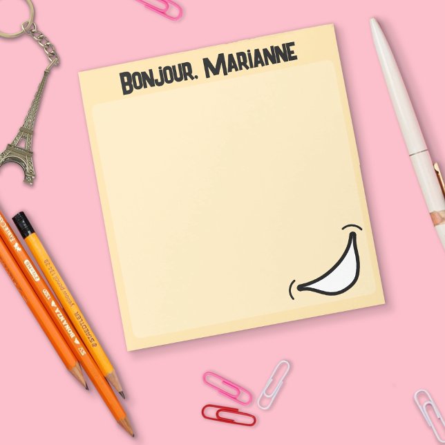 Großes Lächeln Lebhaft farbiges Notepad Notizblock (Big Smile Notepad Cream)