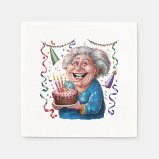 Großes Lächeln Oma Geburtstag Serviette