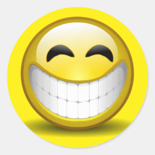 Großes Lächeln Runder Aufkleber