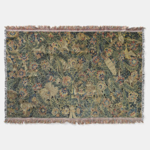 Grosses Leaf Verdure & Animals Renaissance Tapesta Decke
