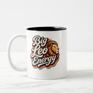 Großes Leo-Energie-Löwenporträt Sternzeichen Gebur Zweifarbige Tasse
