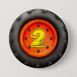 Großes LKW-Rad-2. Geburtstags-Party Button
