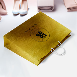 Grosses Logo Gold Imitate Fossilien Einkaufswagen Große Geschenktüte