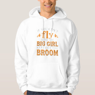 Großes Mädchen Besen Halloween Hexen Zitat Hoodie