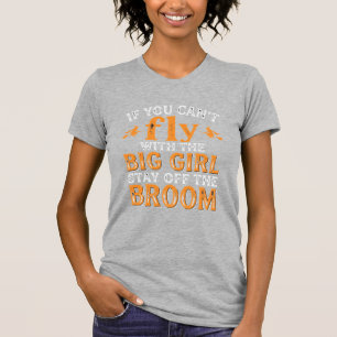 Großes Mädchen Besen Halloween Hexen Zitat T-Shirt