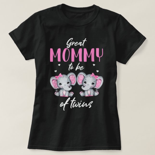Großes Mama, von zwei Siegern Elephant Baby Dusche T-Shirt (Design vorne)