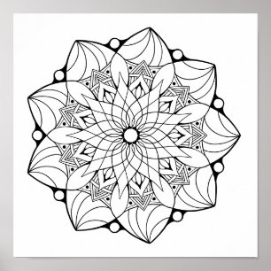 Großes Mandala-Poster zu Farbe Poster