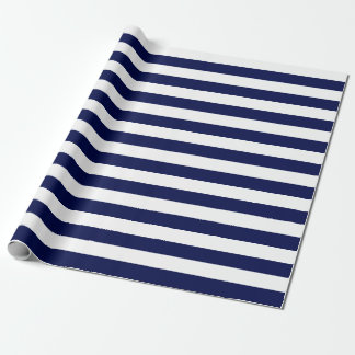 Großes Marine-Blau-und Weiß-Streifen-Packpapier Geschenkpapier