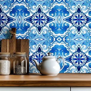 Großes mediterranes Azurblau Fliese