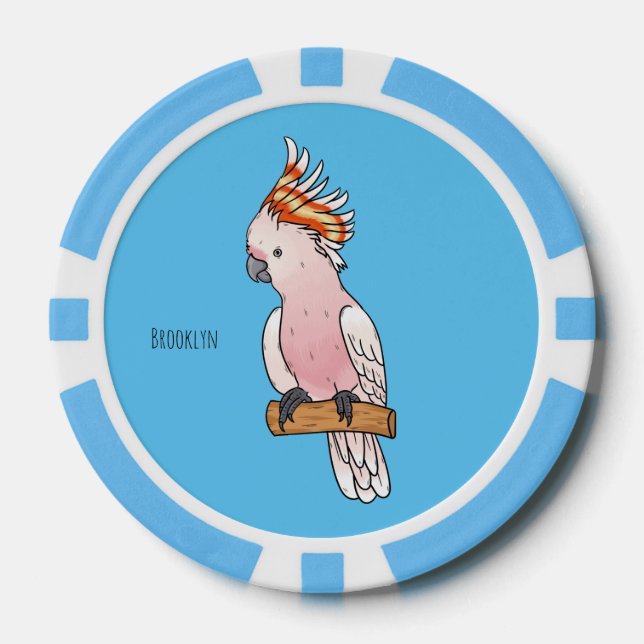 Großes Mitchell-Cockatovogel-Cartoon Pokerchips (Vorderseite)