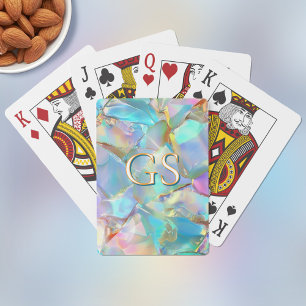 Großes Monogramm auf Opal Spielkarten