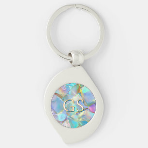 Großes Monogramm oder Name auf Opal Schlüsselanhänger