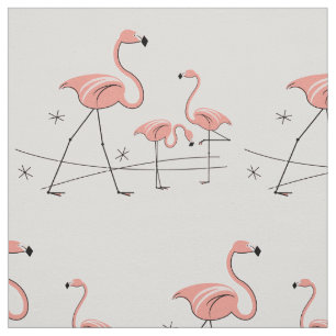 Großes Muster des Flamingo-rosa Trios 2 Stoff