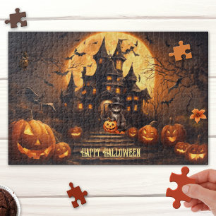 Grosses Niedlich Happy Halloween Spuk House Puzzle