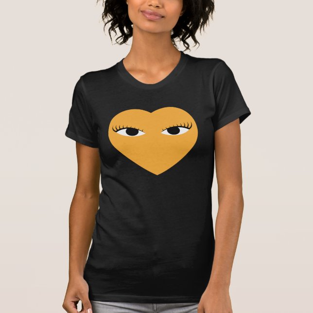 Grosses Niedliches Herz mit Eyes T Shirt (Vorderseite)