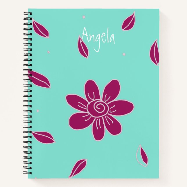 Großes Notebook der Blume 1 individuell anpassbar Notizbuch (Vorderseite)