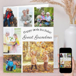 Großes Oma 6 FotoCollage jedes Alter Geburtstag Karte<br><div class="desc">Erstellen Sie Ihre eigene Geburtstagskarte für Urgroßmutter mit einer Collage aus Foto aus 6 Ihrer Lieblings-Fotos. Die Vorlage ist Set bis zur Arbeit für jedes Alter und Sie können die Urgroßmutter bearbeiten, um zu erhalten, große Gran oder was auch immer Sie für Ihre Großmutter verwenden. Sie können die Nachricht auch...</div>