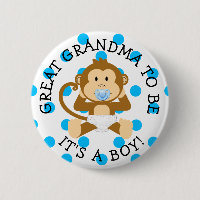 Großes Oma als Affen Baby Showknopf