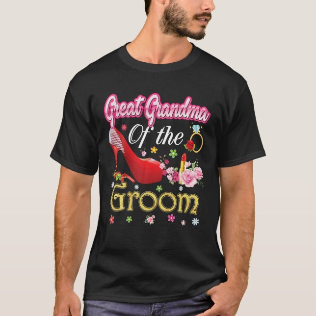Großes Oma der glücklichen Hochzeit Blume Pi T-Shirt (Vorderseite)