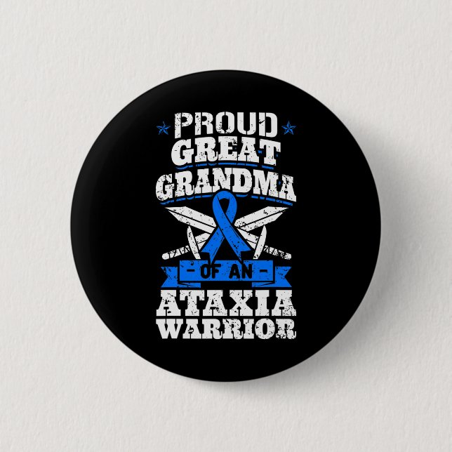 Großes Oma eines Ataxia Krieger Bewusstsein Ribbo Button (Vorderseite)