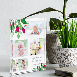 Großes Oma Rosa Rosenknospe 4 Bild Fotoblock