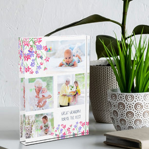 Großes Oma Sie sind die beste rosa Ditsy Floral Fotoblock