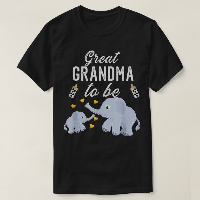 Großes Oma, um Elephant Baby Dusche Großer Mot zu  T-Shirt (Design vorne)