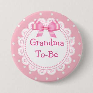 Großes Oma, um rosa Punkte Baby Duschknopf zu sein Button