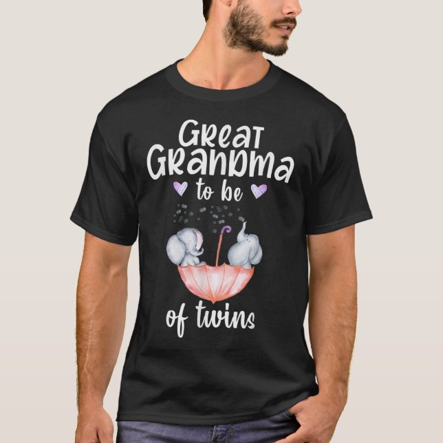Großes Oma, um von Zehn Baby Dusche Elefant T-Shirt (Vorderseite)