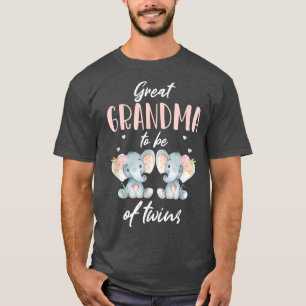 Großes Oma von Twins Elephant Baby Shower Girl D T-Shirt