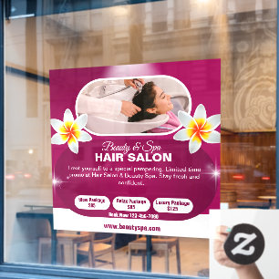 Großes Paket für maßgeschneiderte Salon-Spa-Behand Fensteraufkleber