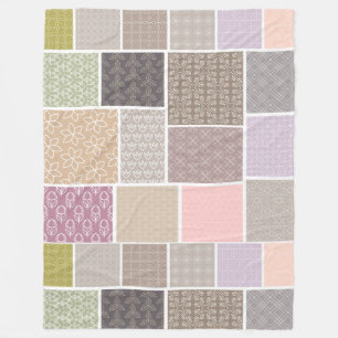 Großes Patchwork Multi Design Fleece Blanken