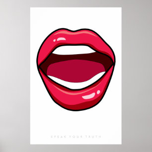 Großes Pop-Kunst-Plakat-60er-70er   der Lippen  Poster