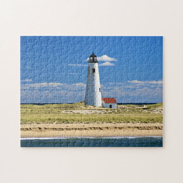 Großes Punkt-Leuchtturm Nantucket MA Puzzle (Horizontal)