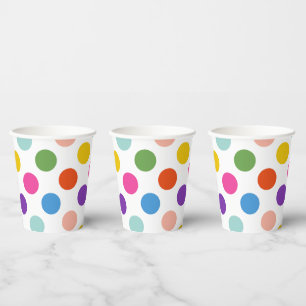 Grosses Rainbow Polka Dot Pattern Pappbecher