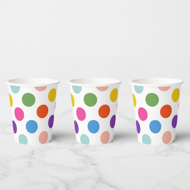 Grosses Rainbow Polka Dot Pattern Pappbecher (Multi)