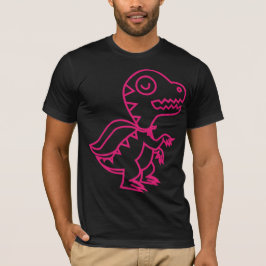 Großes Regenbogen Rex Rosa T-Shirt