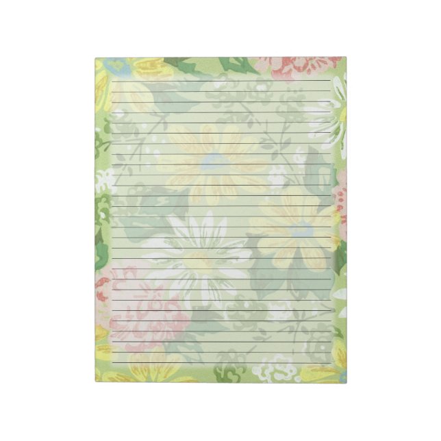 Großes regiertes Land Mitte Jahrhundert Vintage Bl Notizblock (Rotiert)