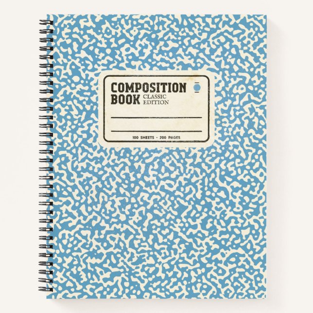Großes Regular Blue-Komposition-Notebook Notizbuch (Vorderseite)