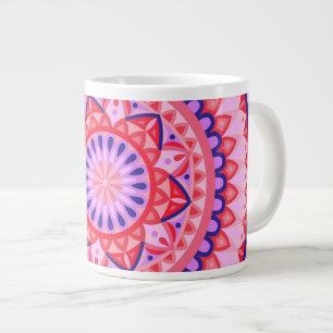 Großes Rosa Mandala Boho Überdimensionales Lebendi Jumbo-Tasse