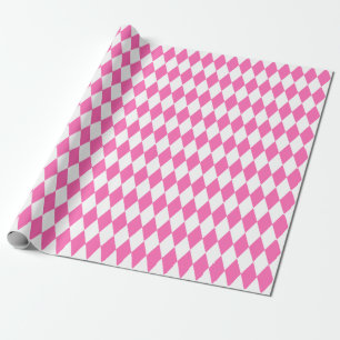 Grosses rosa und weißes Harlequin-Wrapping Paper Geschenkpapier